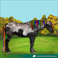 Horse Color:Void Painted White Spotted Chocolate Brown Ice Dun Sabino Splash Brindle 