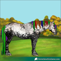 Horse Color:Void Painted Liver Red Onyx Ice Sabino Splash Tobiano Brindle