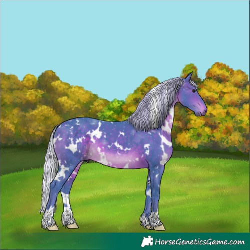 Horse Color:Watercolor White Spotted Silver Brown