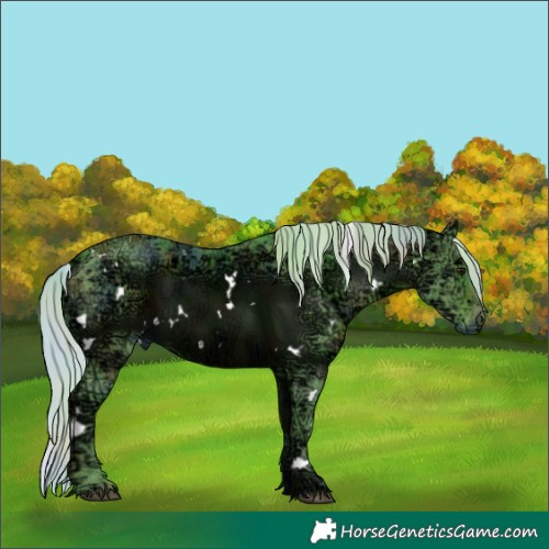 Horse Color:Nacre Watercolor White Spotted Silver Brown Ice
