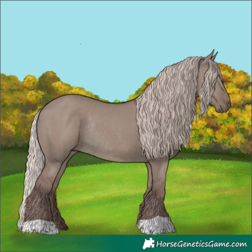 Horse Color:Chocolate Silver Grullo Rabicano