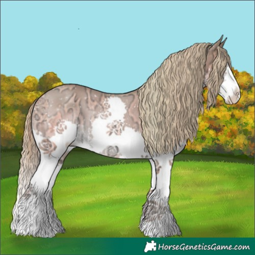 Horse Color:Watercolor White Spotted Gold Champagne Ice Splash 