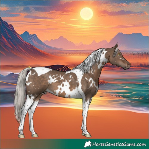 Horse Color:White Spotted Silver Brown Dun Tobiano 