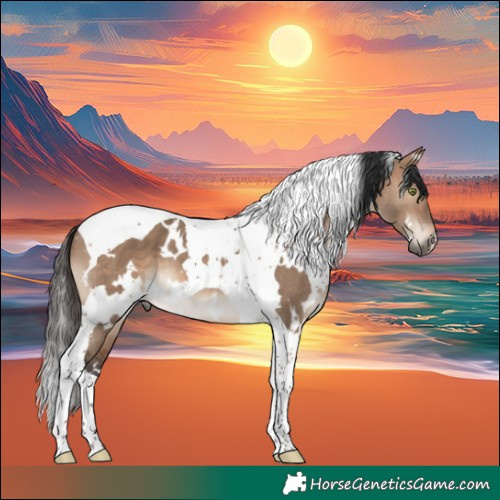 Horse Color:White Spotted Brown Dun Tobiano