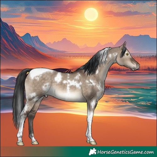 Horse Color:White Spotted Brown Dun Tobiano 