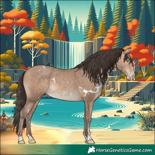 Horse Color:White Spotted Sable Champagne 