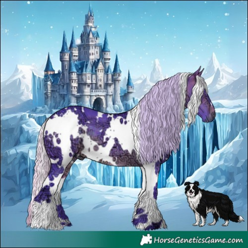 Horse Color:Watercolor White Spotted Silver Brown Ice 