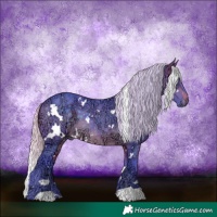 Horse Color:Watercolor White Spotted Silver Brown Ice
