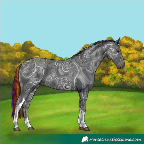 Horse Color:Painted Black Ice Tobiano 