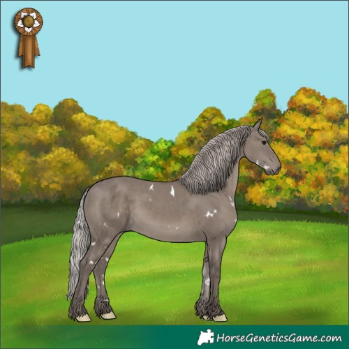 Horse Color:White Spotted Silver Grullo Mushroom