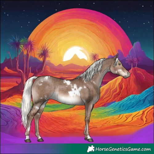 Horse Color:White Spotted Liver Red Dun Mushroom Rabicano Brindle