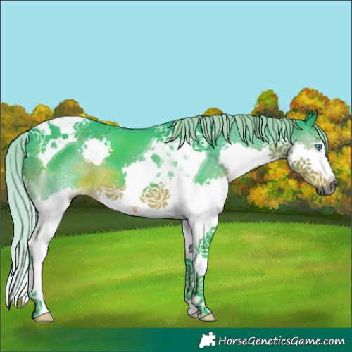 Horse Color:Gray Watercolor Silver Smoky Black Splash Tobiano