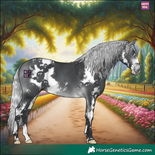 Horse Color:Silver Brown Chinchilla Mushroom Sabino 