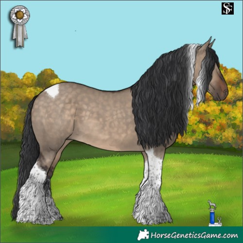 Horse Color:Brown Dun Tobiano 