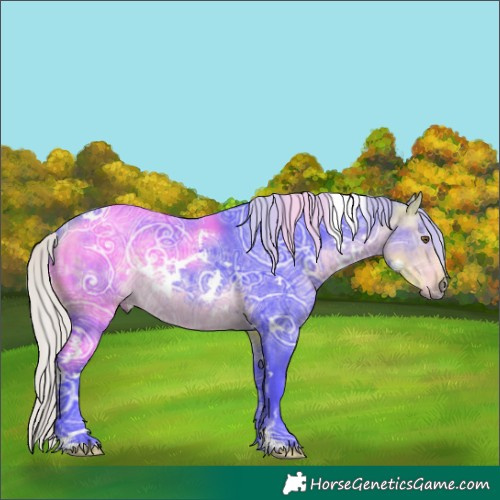 Horse Color:Watercolor White Spotted Silver Buckskin Ice Rabicano 
