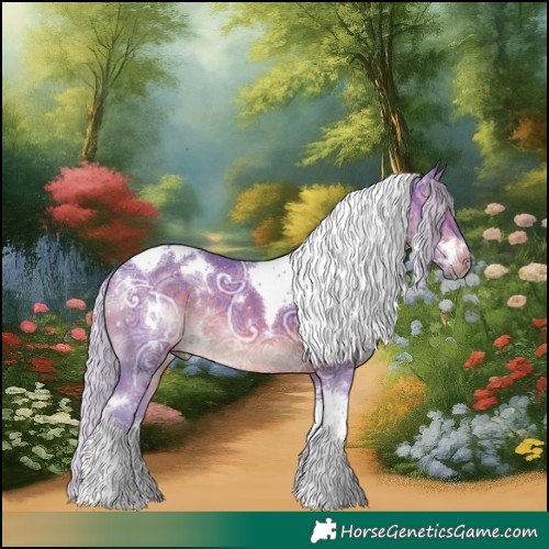Horse Color:Watercolor White Spotted Silver Brown Ice Tobiano Rabicano