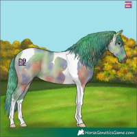 Horse Color:Platinum Nacre Watercolor Brown Dun Tobiano 