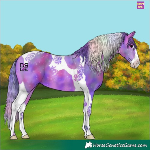 Horse Color:Nacre Watercolor Bay Splash Tobiano
