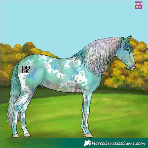 Horse Color:Nacre Watercolor Bay Tobiano 