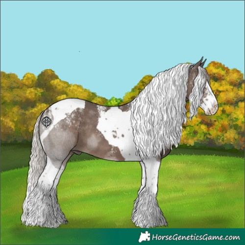 Horse Color:Powder White Silver Black Splash Tobiano 