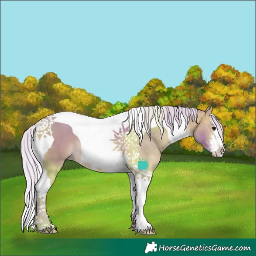 Horse Color:Watercolor White Spotted Silver Bay Tobiano 