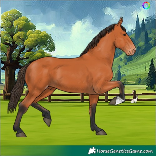 Horse Color:Bay Skewed Appaloosa