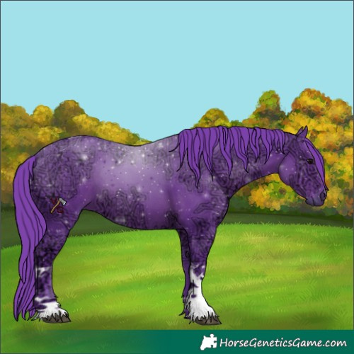Horse Color:Watercolor Black Ice Tobiano 
