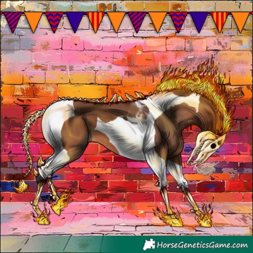 Horse Color:Bay Tobiano 