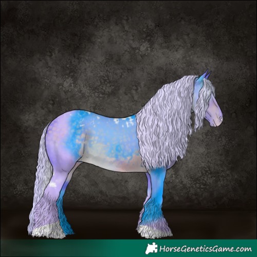 Horse Color:Watercolor Silver Buckskin Tobiano Skewed LP Spotted