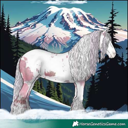 Horse Color:Watercolor Silver Brown Harlequin Merle Skewed LP Spotted