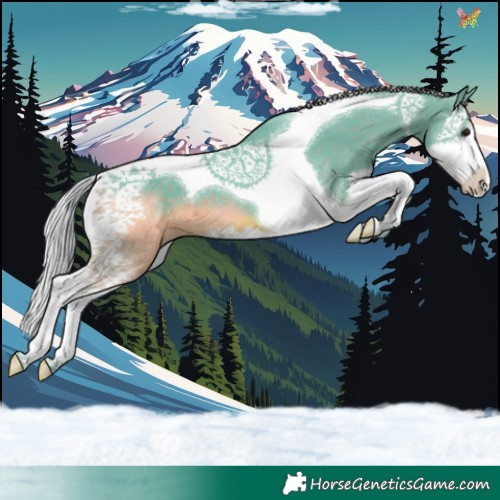 Horse Color:Watercolor Silver Black Splash Tobiano 