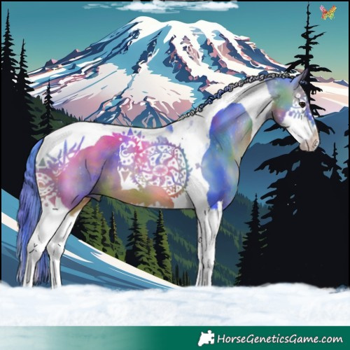 Horse Color:Nacre Watercolor Bay Splash Tobiano