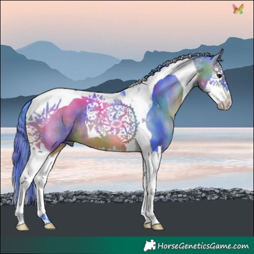 Horse Color:Nacre Watercolor Bay Splash Tobiano
