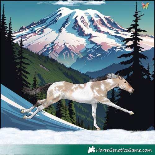Horse Color:White Spotted Bay Dun Tobiano Rabicano