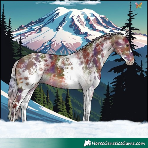 Horse Color:Nacre White Spotted Silver Brown 