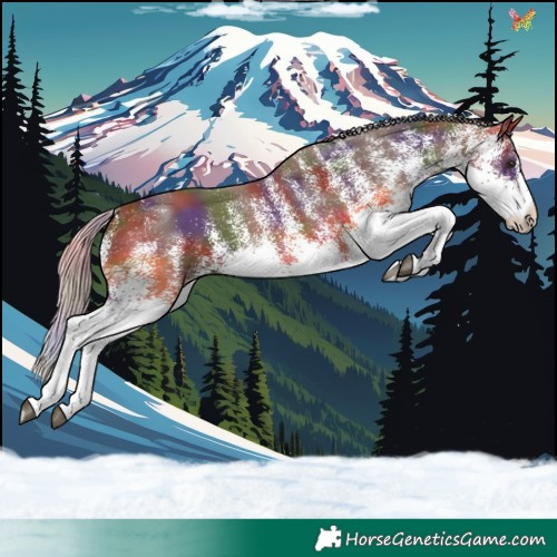 Horse Color:Nacre White Spotted Silver Brown 