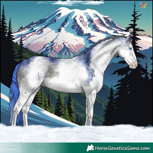 Horse Color:Watercolor White Spotted Brown Ice Onyx Splash