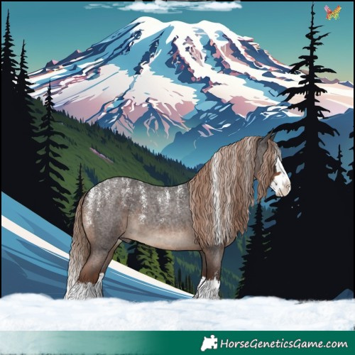 Horse Color:Powder White Liver Red Roan Splash 
