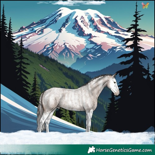 Horse Color:Powder White Liver Red Dun Roan Splash 