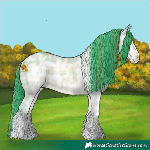 Horse Color:Watercolor Plaid  White Spotted Bay Ice Dun 
