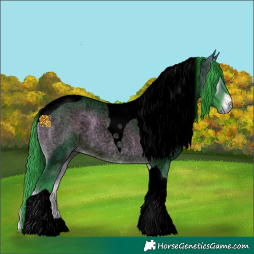 Horse Color:Void Watercolor Brown Roan Onyx Tobiano 