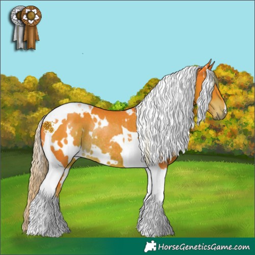 Horse Color:Watercolor White Spotted Liver Chestnut Tobiano Rabicano