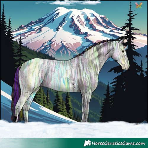 Horse Color:Painted Smoky Black Ice Sabino