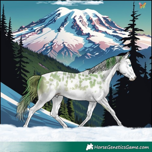 Horse Color:Watercolor Bay Dun Merle Sabino Splash Skewed Appaloosa
