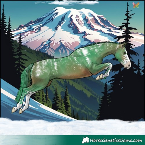 Horse Color:Powder White Watercolor White Spotted Bay 