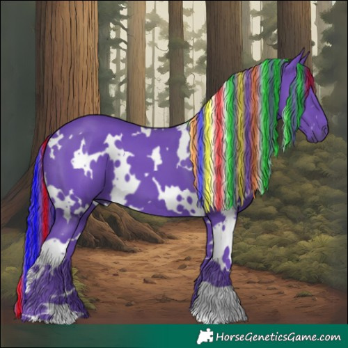 Horse Color:Painted Watercolor White Spotted Black