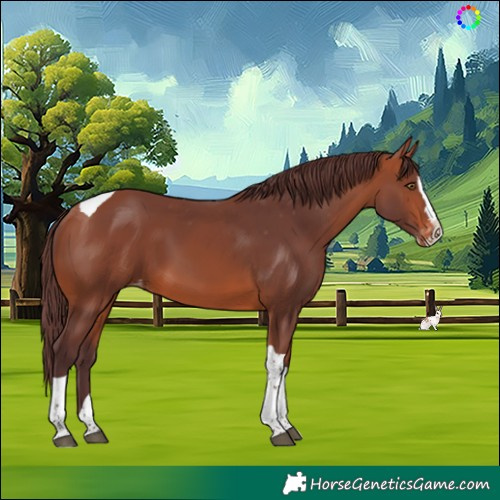 Horse Color:Chocolate Bay Splash Tobiano Skewed Appaloosa