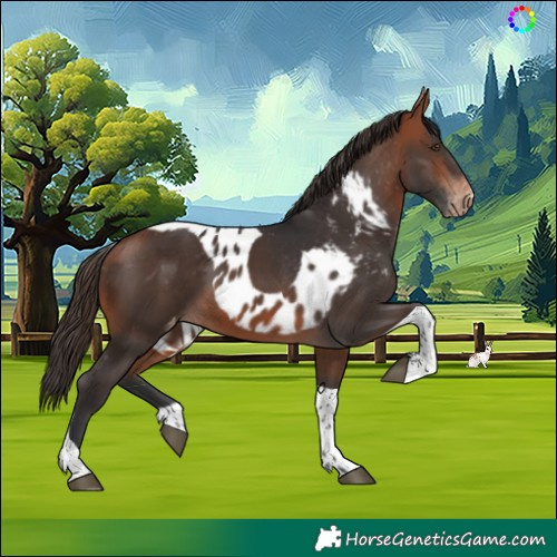 Horse Color:Bay Tobiano Skewed Appaloosa 