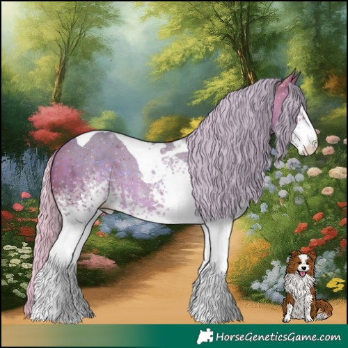 Horse Color:Watercolor White Spotted Silver Brown Tobiano 