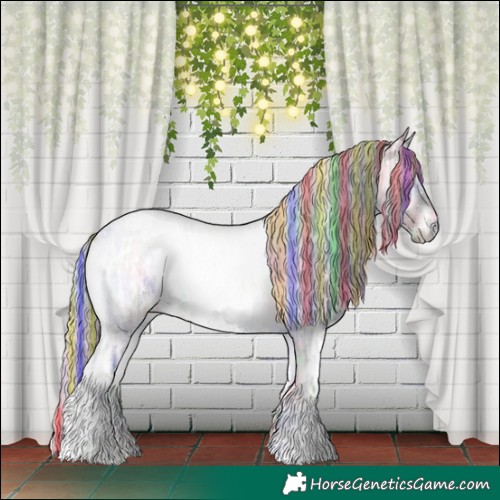 Horse Color:Painted Nacre White Spotted Silver Blue Onyx Chinchilla Ice Roan 